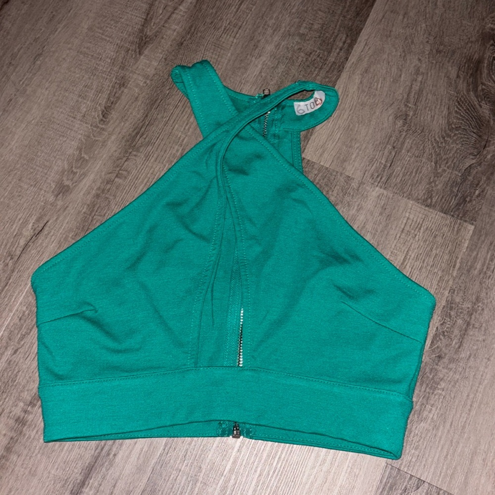 Green halter top